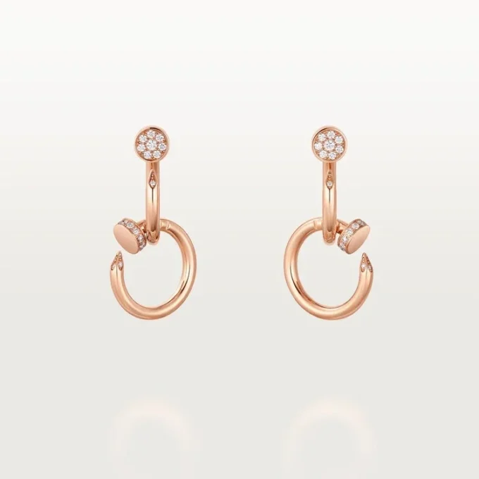 Boucles d&rsquo;oreilles Juste Un Clou, doubles, diamants