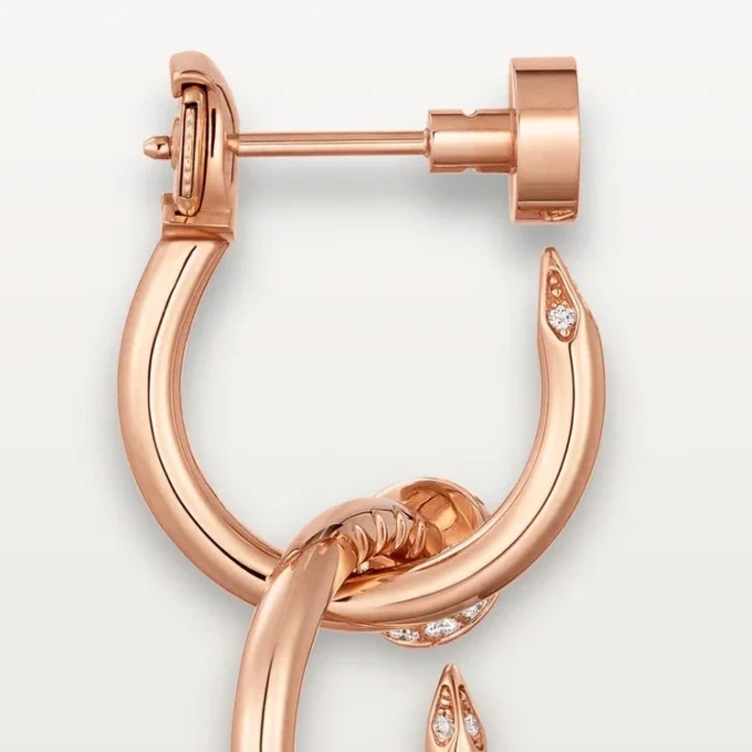 Boucles d&rsquo;oreilles Juste Un Clou, doubles, diamants