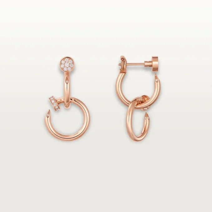 Boucles d&rsquo;oreilles Juste Un Clou, doubles, diamants