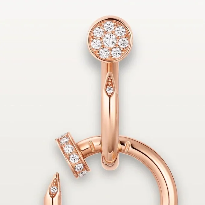 Boucles d&rsquo;oreilles Juste Un Clou, doubles, diamants