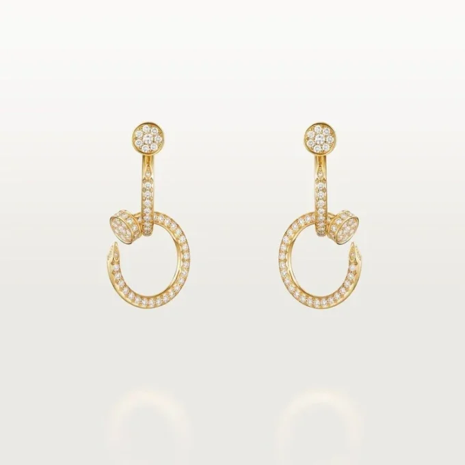 Boucles d’oreilles Juste Un Clou, doubles, pavées