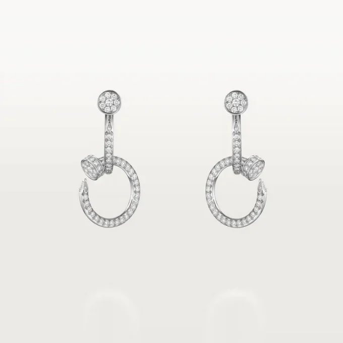 Boucles d’oreilles Juste Un Clou, doubles, pavées
