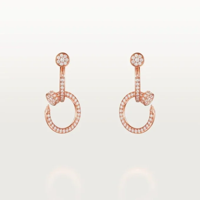 Boucles d’oreilles Juste Un Clou, doubles, pavées