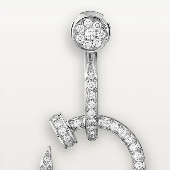 Boucles d’oreilles Juste Un Clou, doubles, pavées