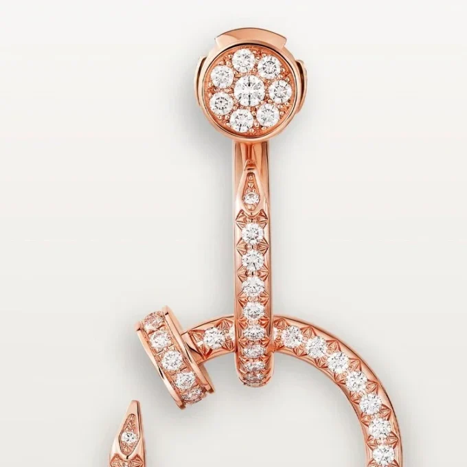 Boucles d’oreilles Juste Un Clou, doubles, pavées
