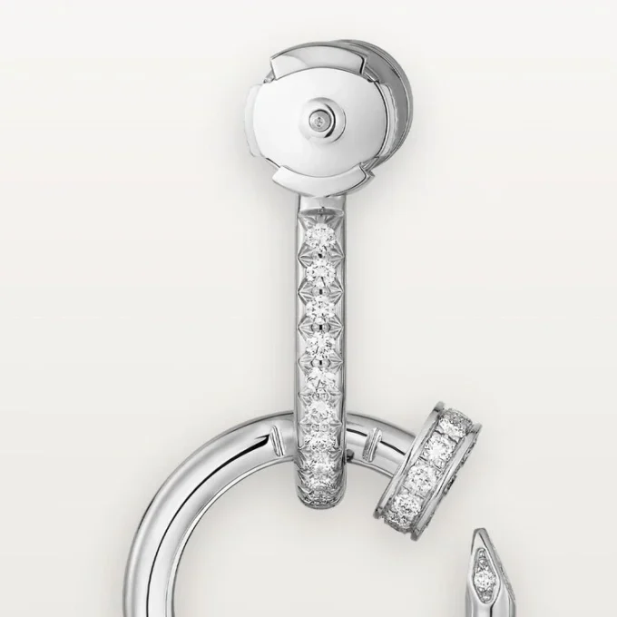 Boucles d’oreilles Juste Un Clou, doubles, pavées