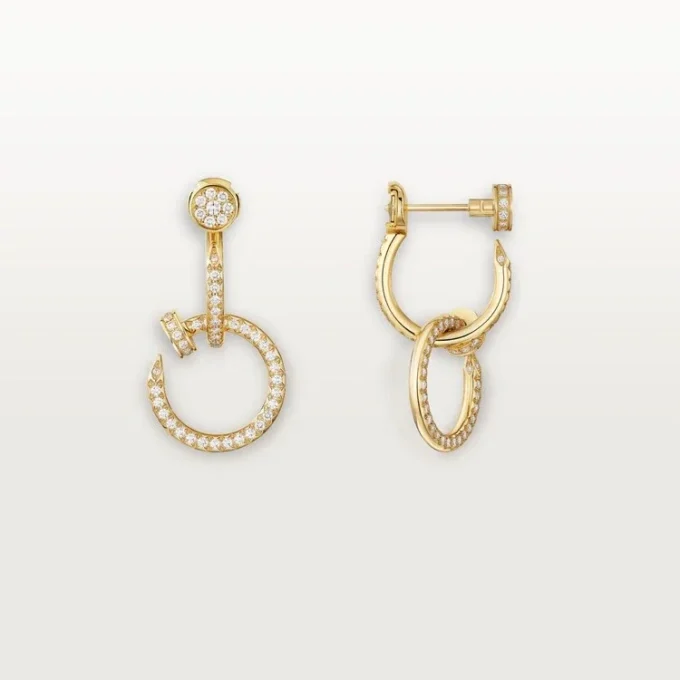 Boucles d’oreilles Juste Un Clou, doubles, pavées