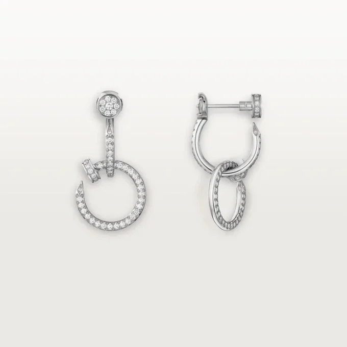 Boucles d’oreilles Juste Un Clou, doubles, pavées