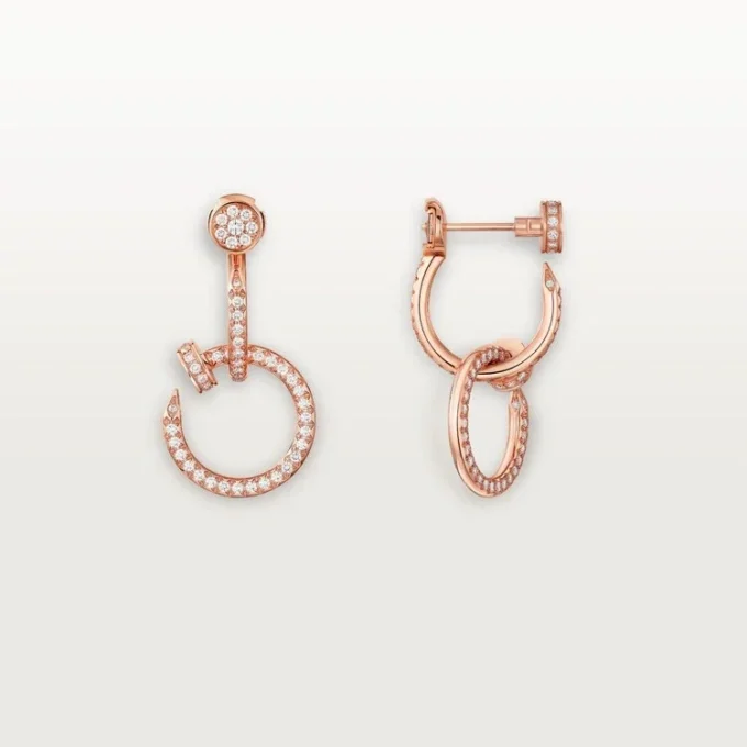 Boucles d’oreilles Juste Un Clou, doubles, pavées
