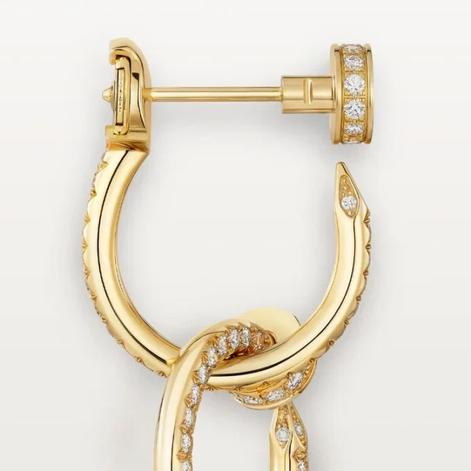 Boucles d’oreilles Juste Un Clou, doubles, pavées