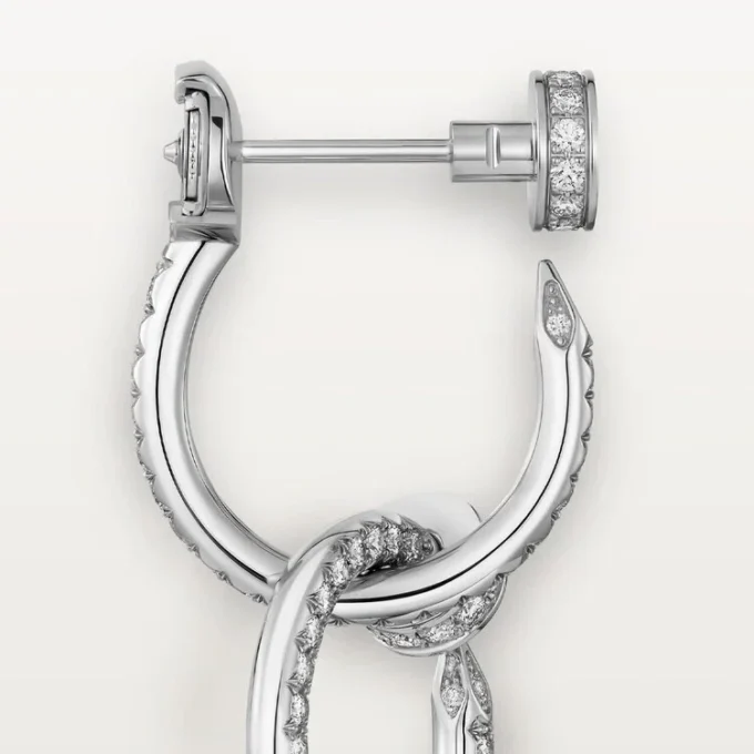 Boucles d’oreilles Juste Un Clou, doubles, pavées