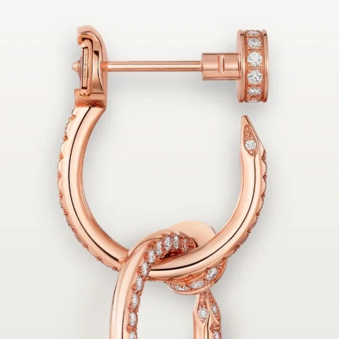 Boucles d’oreilles Juste Un Clou, doubles, pavées