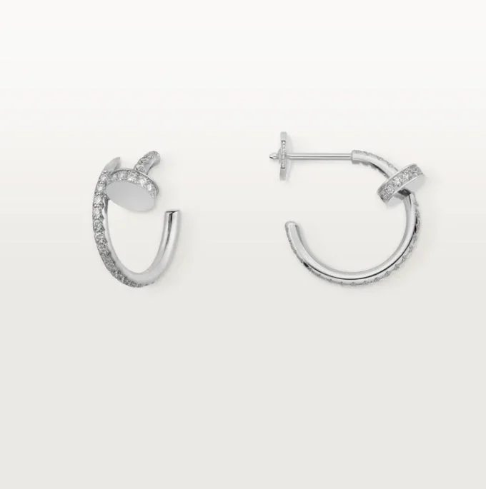 Boucles d&rsquo;oreilles Juste Un Clou – Or blanc, diamants – Cartier
