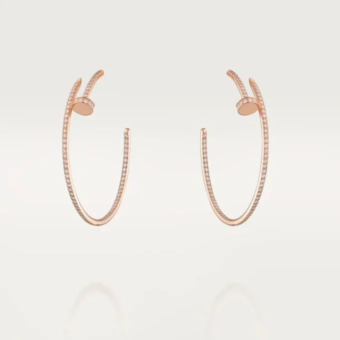 Boucles d&rsquo;oreilles Juste Un Clou – Or rose, diamants – Cartier