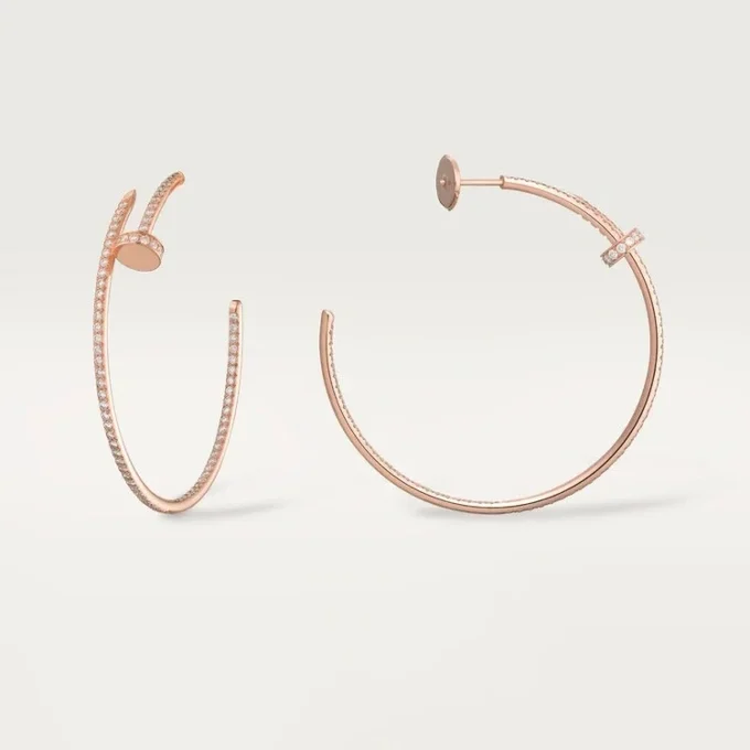 Boucles d&rsquo;oreilles Juste Un Clou – Or rose, diamants – Cartier