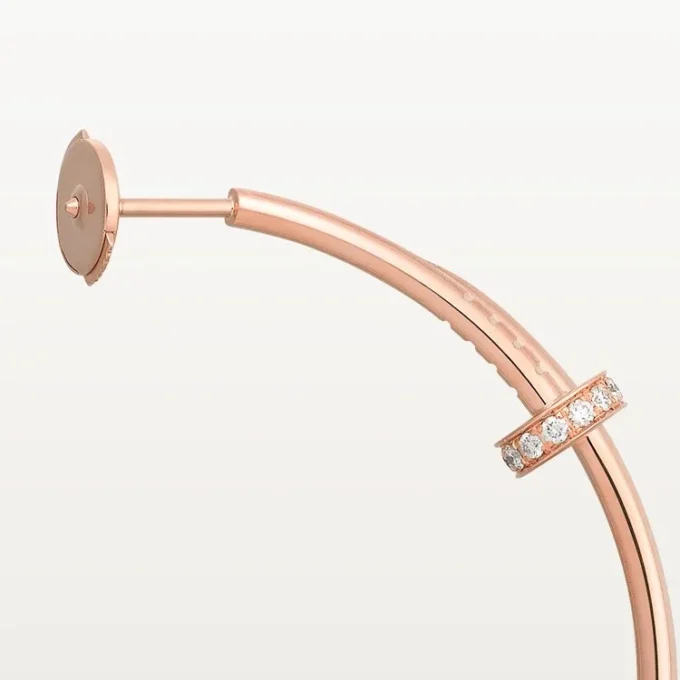 Boucles d&rsquo;oreilles Juste Un Clou – Or rose, diamants – Cartier