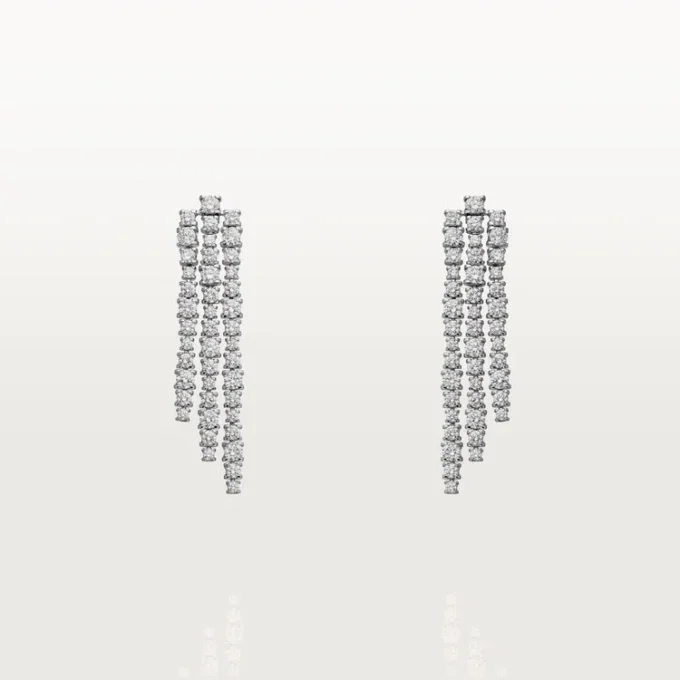 Boucles d&rsquo;oreilles Lignes Essentielles, diamants taille brillant