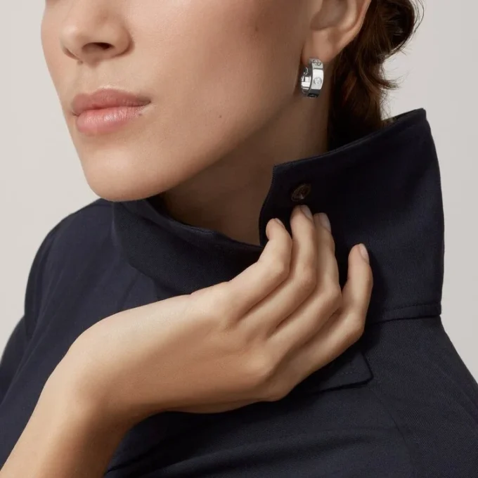 Boucles d&rsquo;oreilles Love, 2 diamants – Or blanc, Diamants – Cartier