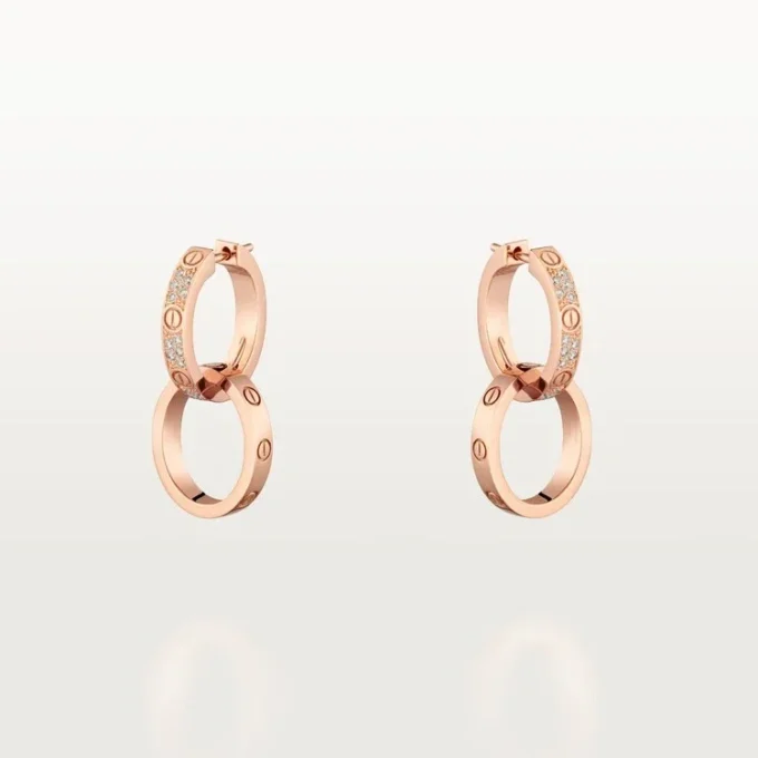 Boucles d&rsquo;oreilles Love, multi-port, demi-sertissage