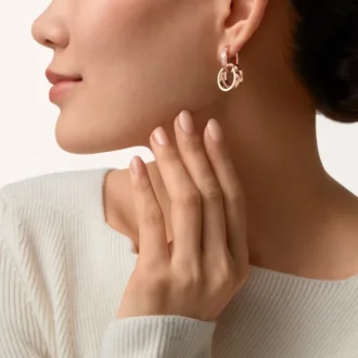 Boucles d&rsquo;oreilles Love, multi-port, demi-sertissage