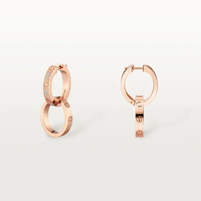 Boucles d&rsquo;oreilles Love, multi-port, demi-sertissage