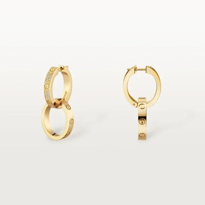 Boucles d&rsquo;oreilles Love, multi-port, demi-sertissage