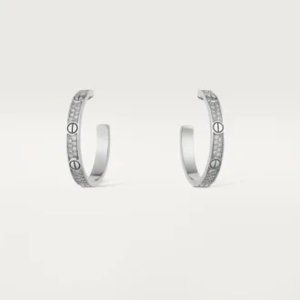 Boucles d&rsquo;oreilles Love – Or blanc, diamant – Cartier