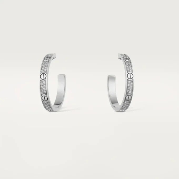 Boucles d&rsquo;oreilles Love – Or blanc, diamant – Cartier