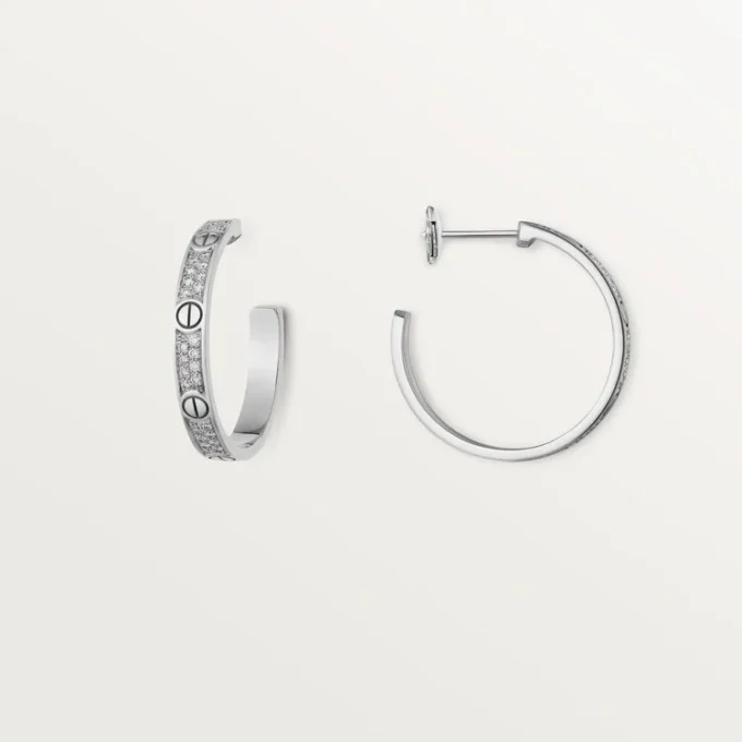 Boucles d&rsquo;oreilles Love – Or blanc, diamant – Cartier