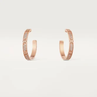 Boucles d&rsquo;oreilles Love – Or rose, diamant – Cartier