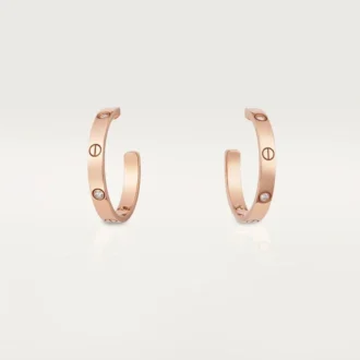 Boucles d&rsquo;oreilles Love – Or rose, diamant – Cartier