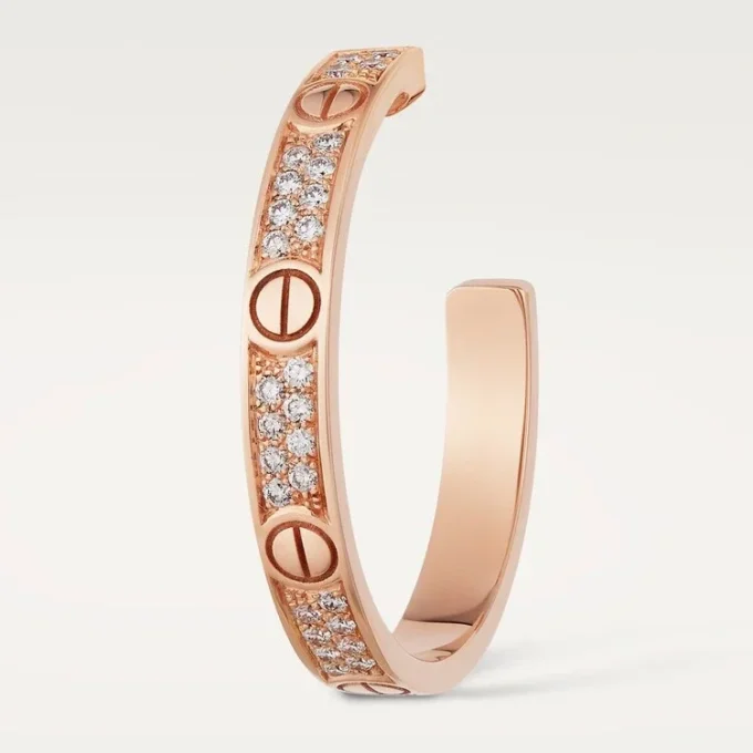 Boucles d&rsquo;oreilles Love – Or rose, diamant – Cartier
