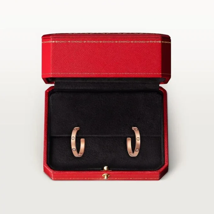Boucles d&rsquo;oreilles Love – Or rose, diamant – Cartier