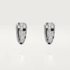 Boucles d&rsquo;oreilles Panthere Diamond Small Hoop, or blanc | Cartier US