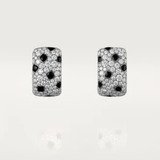 Boucles d&rsquo;oreilles Panthère de Cartier – Or blanc, onyx, diamants – Cartier
