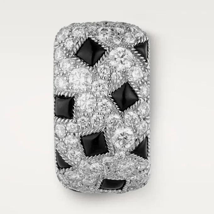 Boucles d&rsquo;oreilles Panthère de Cartier – Or blanc, onyx, diamants – Cartier