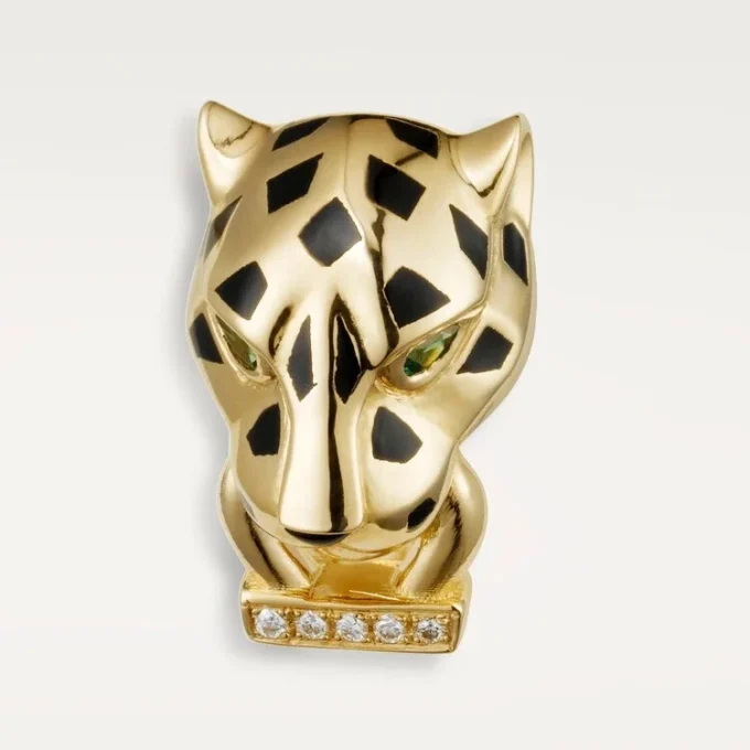 Boucles d&rsquo;oreilles Panthère de Cartier – Or jaune, laque, diamants, grenats tsavorites, onyx – Cartier
