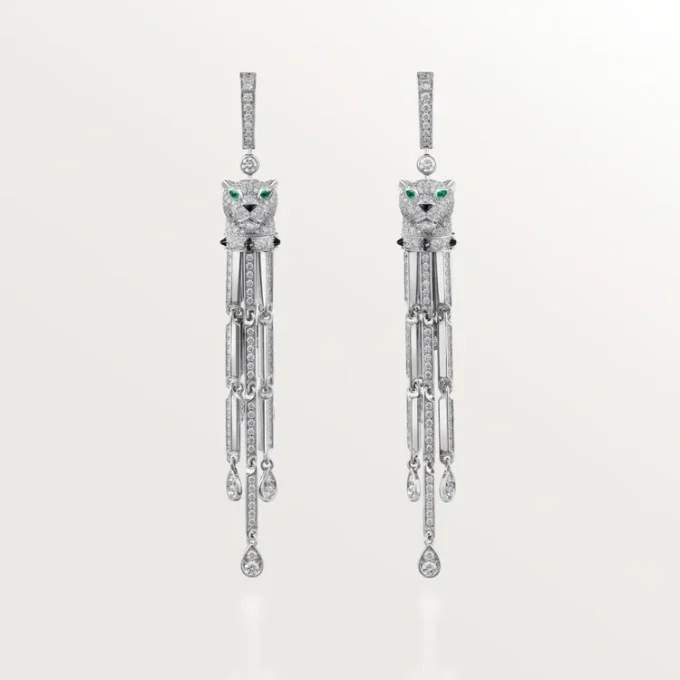 Boucles d&rsquo;oreilles Panthère de Cartier, pavées