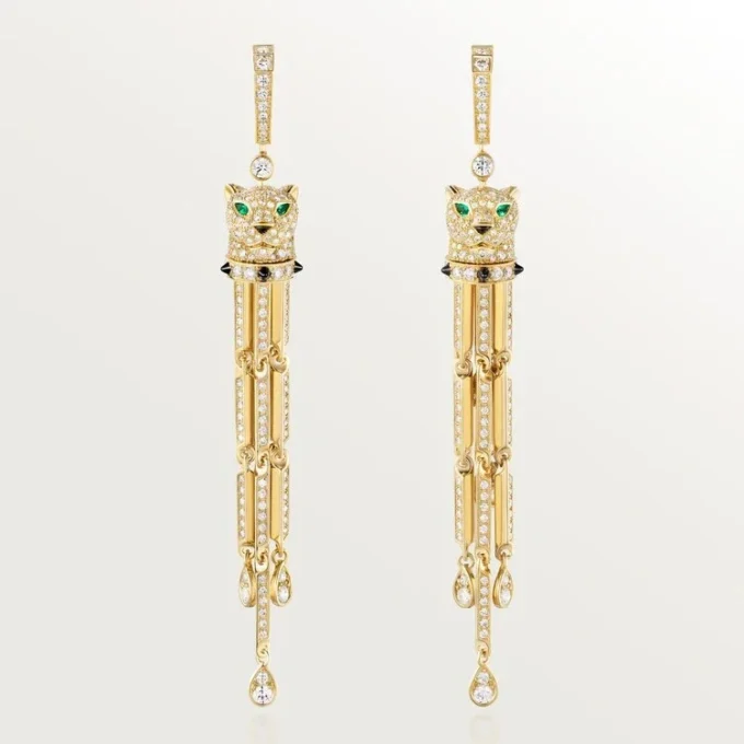 Boucles d&rsquo;oreilles Panthère de Cartier, pavées