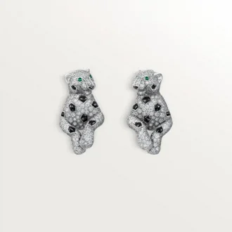 Boucles d&rsquo;oreilles Panthère de Cartier, pavées