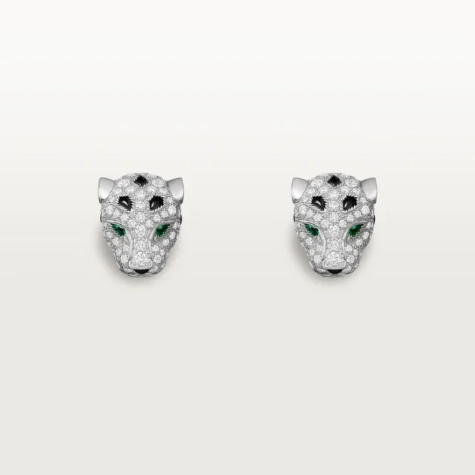 Boucles d&rsquo;oreilles Panthère de Cartier, pavées