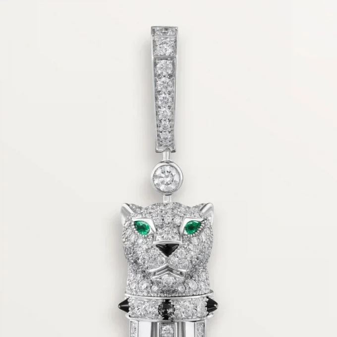 Boucles d&rsquo;oreilles Panthère de Cartier, pavées