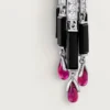 Boucles d&rsquo;oreilles Panthère de Cartier, rubis, grand modèle, pavées