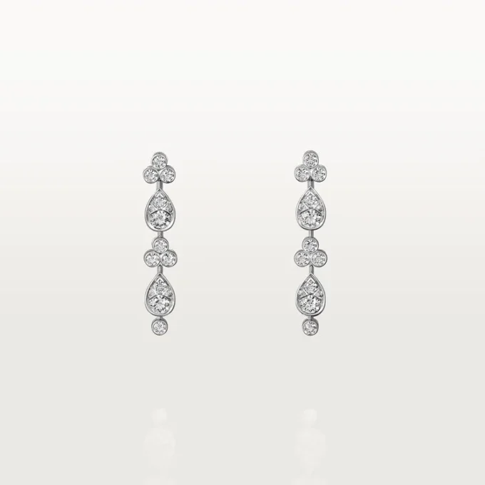 Boucles d&rsquo;oreilles Pluie de Cartier – Or blanc, diamants – Cartier