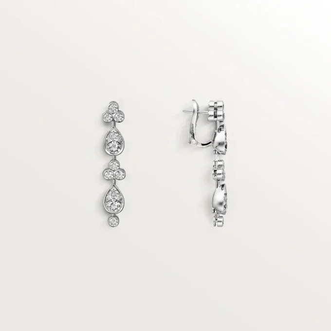 Boucles d&rsquo;oreilles Pluie de Cartier – Or blanc, diamants – Cartier