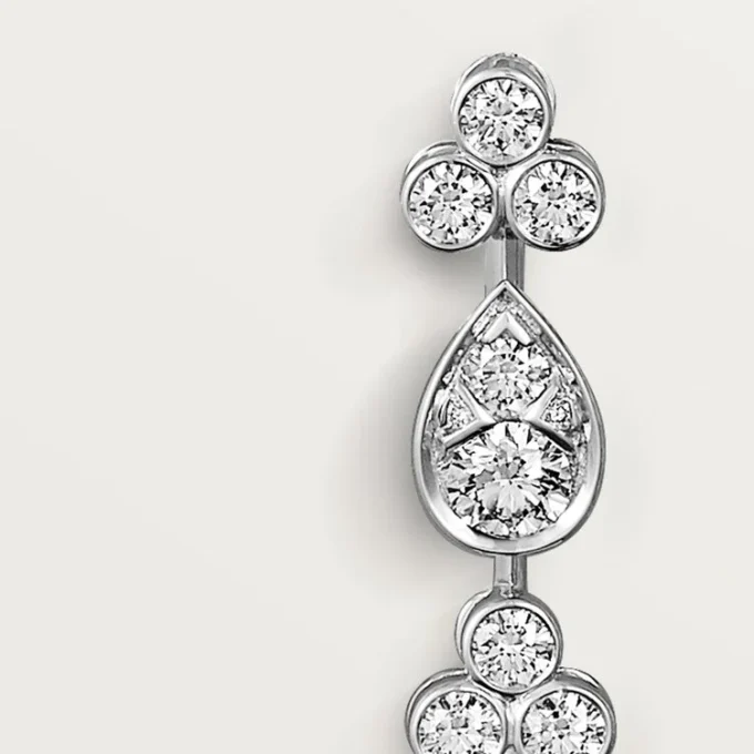 Boucles d&rsquo;oreilles Pluie de Cartier – Or blanc, diamants – Cartier