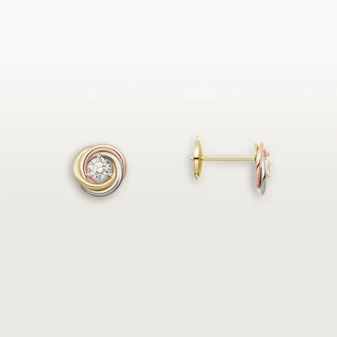 Boucles d&rsquo;oreilles Trinity, 2 diamants