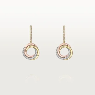 Boucles d&rsquo;oreilles Trinity, demi-sertissage