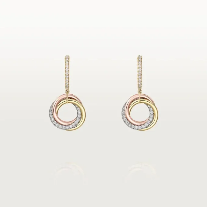 Boucles d&rsquo;oreilles Trinity, demi-sertissage