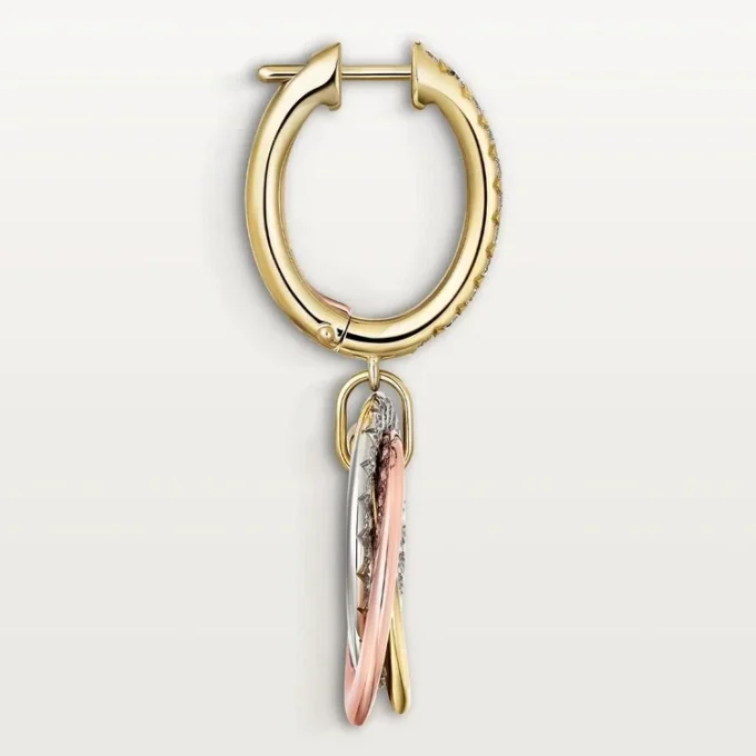Boucles d&rsquo;oreilles Trinity, demi-sertissage